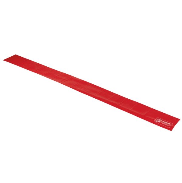 Deze rode weerstand band in lichte weerstand is ideaal voor blessures of beginners bij fitness oefeningen.