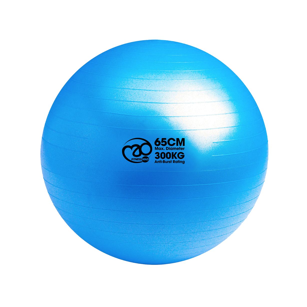 Ballon suisse bleu de 65 cm et 300 kg pour exercices fessiers et abdominaux