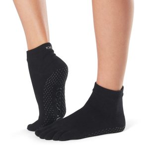 Chaussettes Anti-slip montantes noires avec orteils – ToeSox