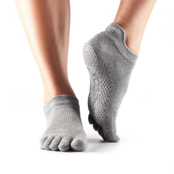 Antislip Sokken Low Rise Met Tenen Grijs - ToeSox