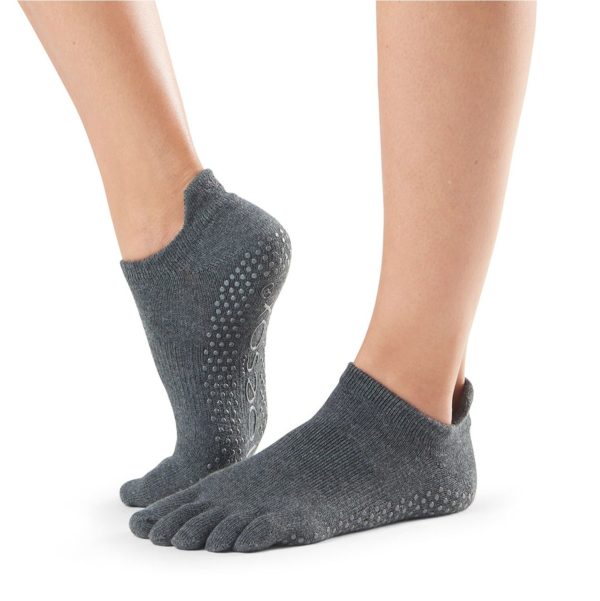 Antislip Sokken Low Rise Met Tenen Charcoal Grey - ToeSox