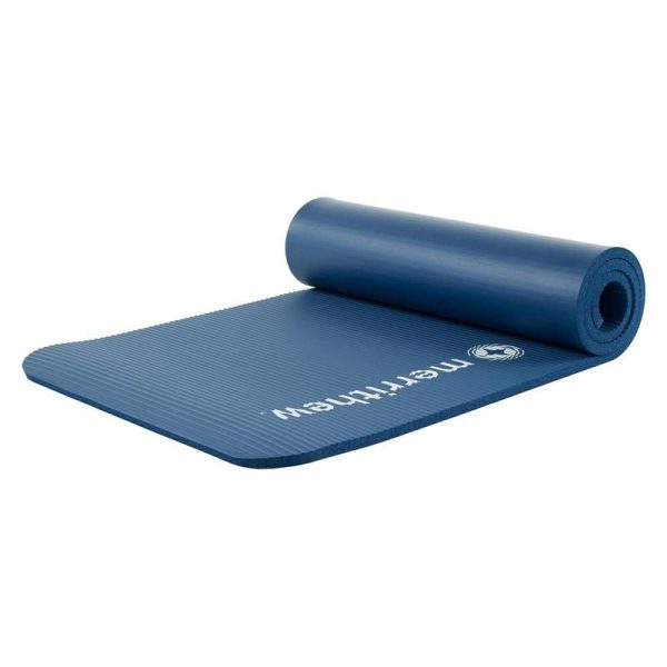 Pilates mat 15 mm deluxe in de kleur blauw