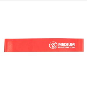 Deze rode Mini Power Loop Weerstandsband in Medium is nu verkrijgbaar bij Yoga-Pilatesshop. Voeg wat extra weerstand toe aan je fitness oefeningen.