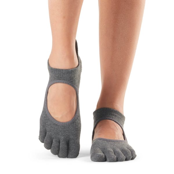 bellarina antislip sokken van toesox charcoal grey koop je online bij yoga-pilatesshop