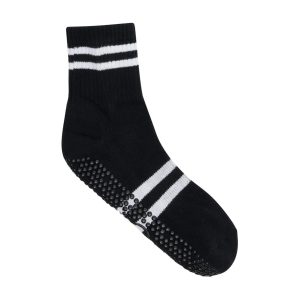 Chaussettes Anti-slip côtelées à rayures sportives noires de MoveActive - Maintenant chez YogaPilatesshop !