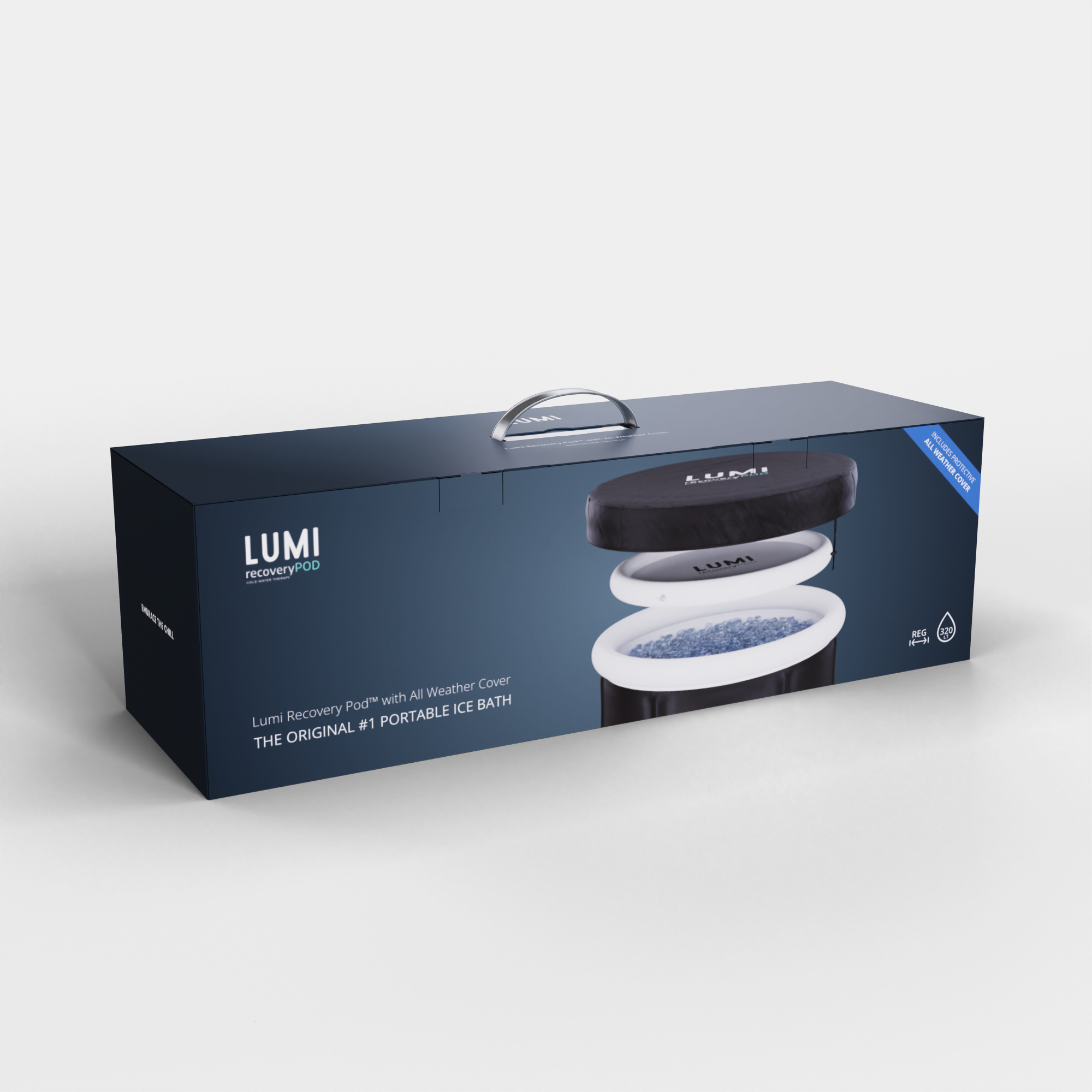 IJsbad Kopen? Optimaal Herstellen met de Draagbare Lumi Recovery Pod IJsbad - Productdoos van product