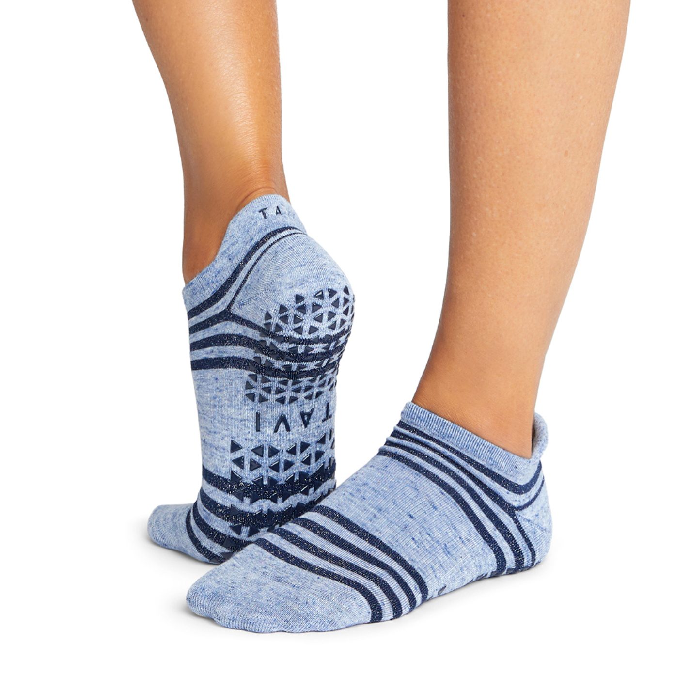The blue Tavi Noir Savvy Deep Sea melange Anti-slip Socks are now available at Yoga-Pilatesshop!