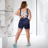 Dit Korte Blauwe Jumpsuit Selene van Samarali is nu te koop bij Yoga-Pilatesshop.nl - Nu in maat S,M,L en XL
