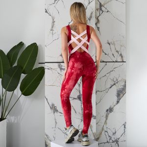 Dit Rode Jumpsuit Aphrodite van Samarali is nu te koop bij Yoga-Pilatesshop.nl - Nu in maat S,M en XL