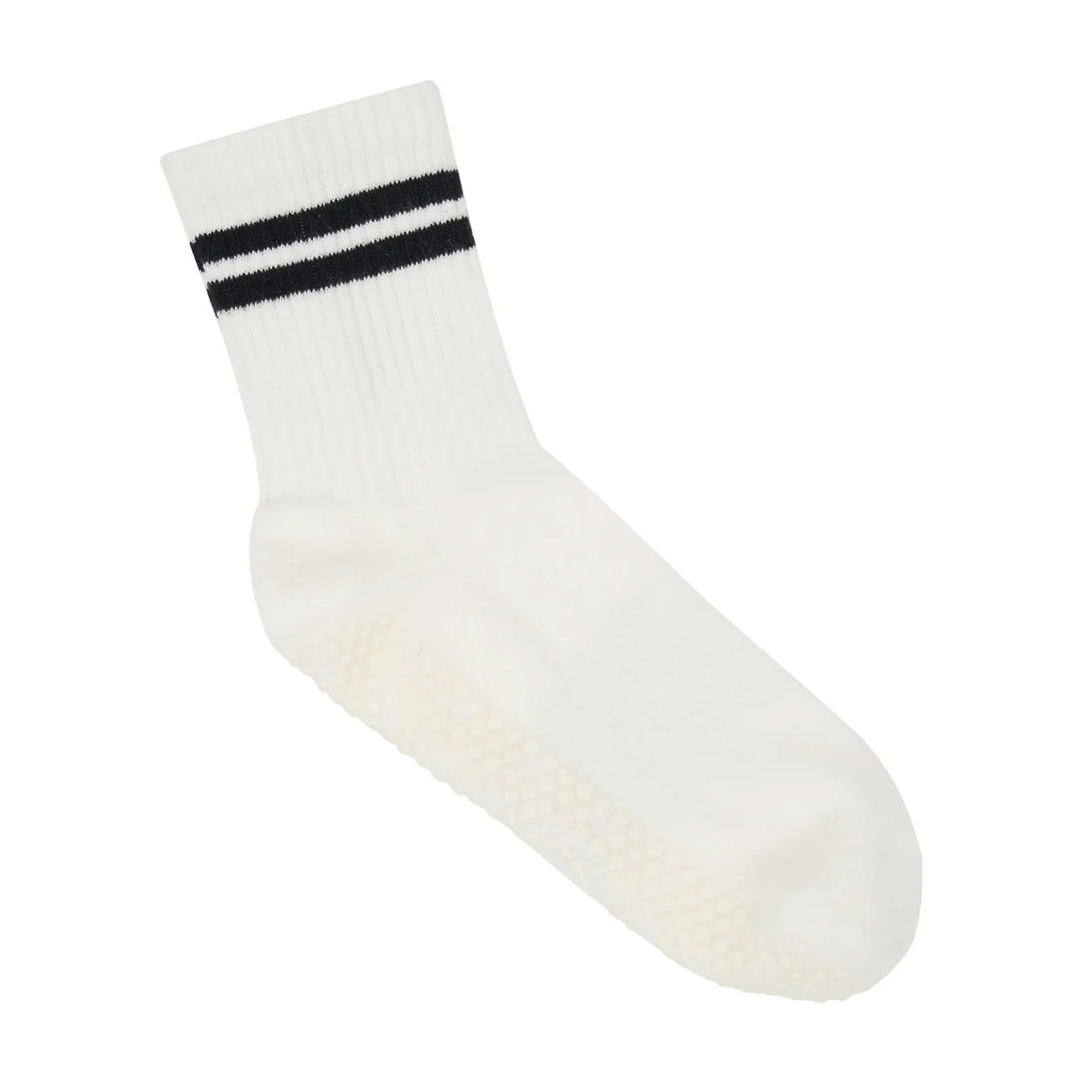 Chaussettes Anti-slip côtelées à rayures sportives blanches – MoveActive