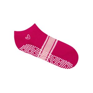 Anti-slip Socken mit niedrigem Bund, fuchsiafarben gestreift – MoveActive