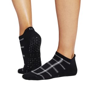 Deze Savvy Ebony Plaid antislip sokken zijn perfect voor pilates