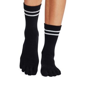 Antislip Sokken Crew met Tenen Silver Stripe - ToeSox