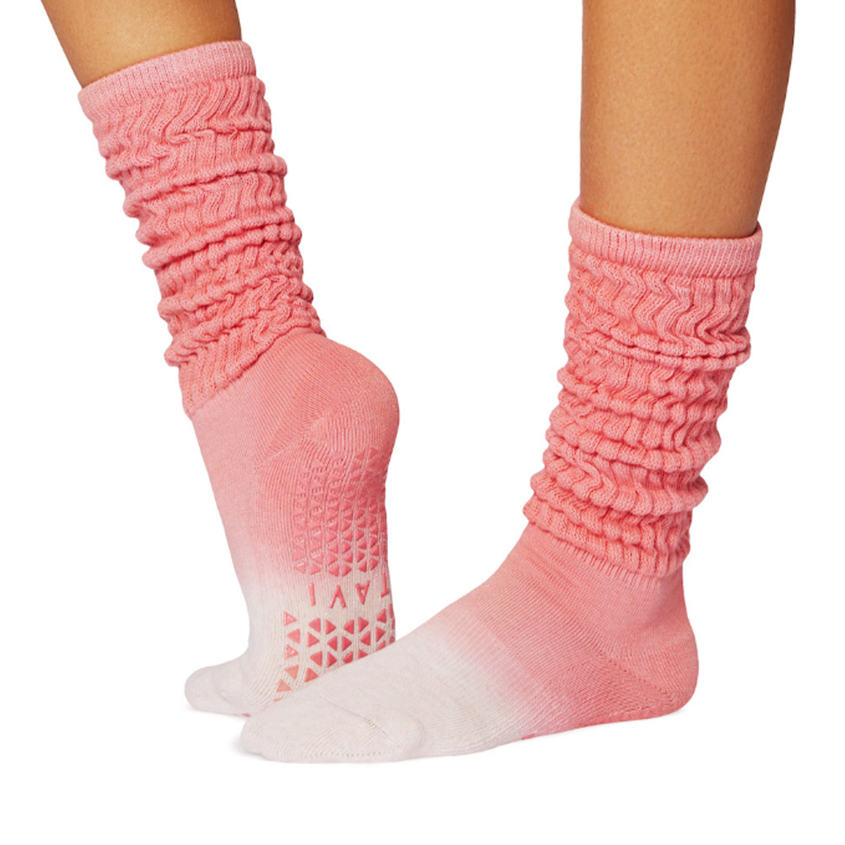 Anti-slip Socken Stacy Hot Coral Ombre - Tavi Noir