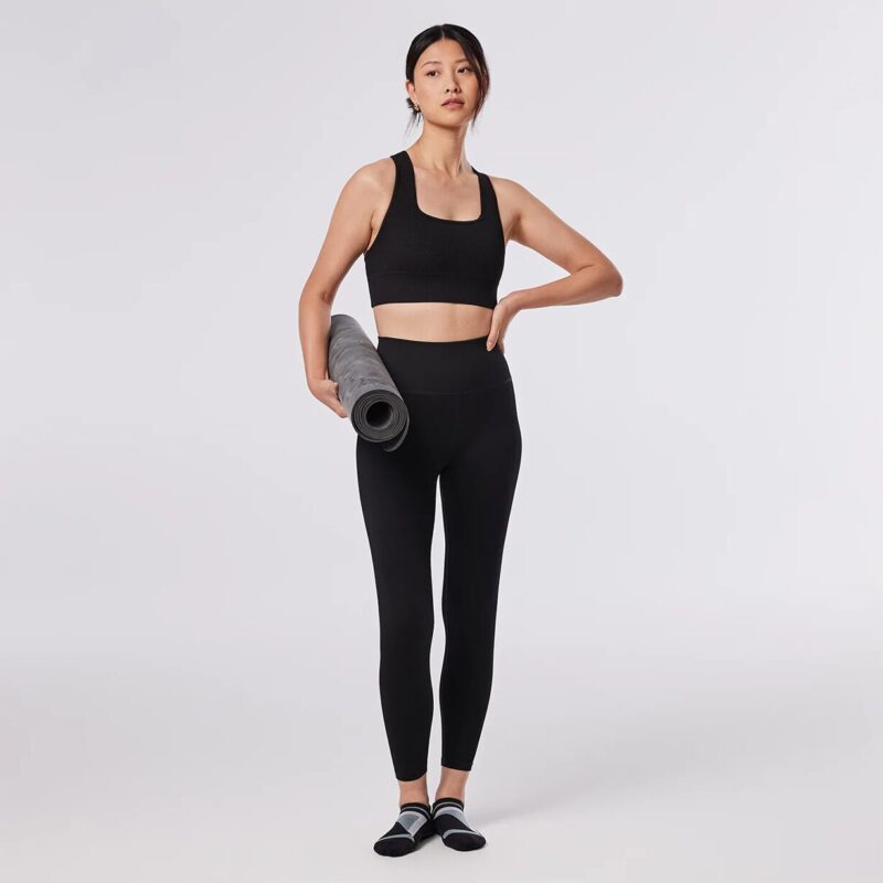 Sports Leggings Rib Seamless 7/8 Ebony - Tavi