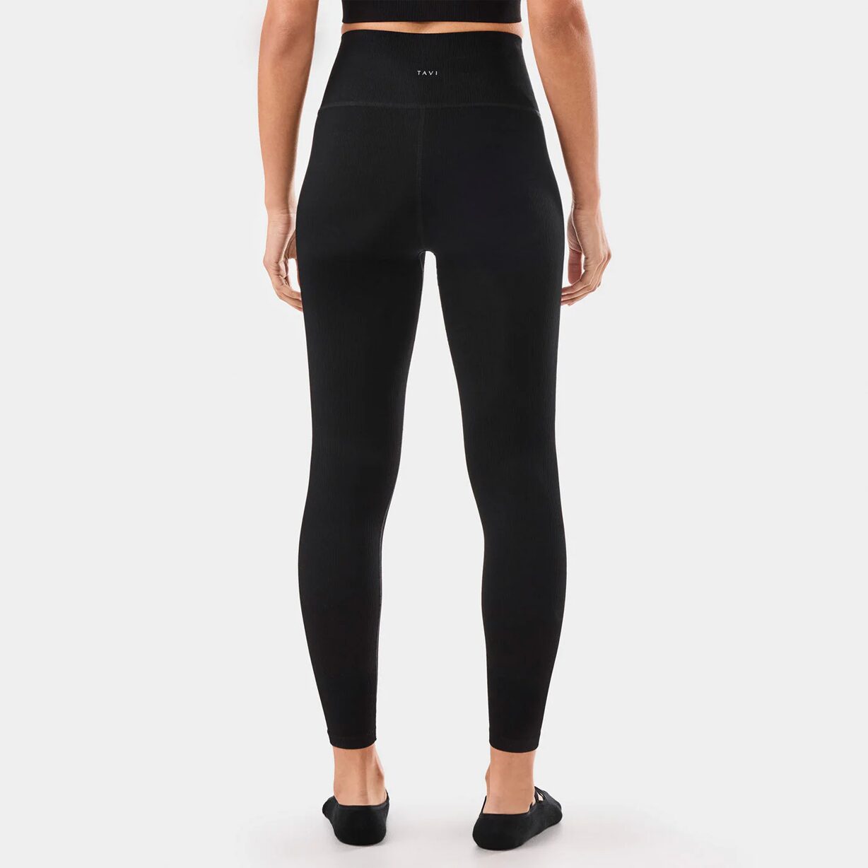 Sports Leggings Rib Seamless 7/8 Ebony - Tavi