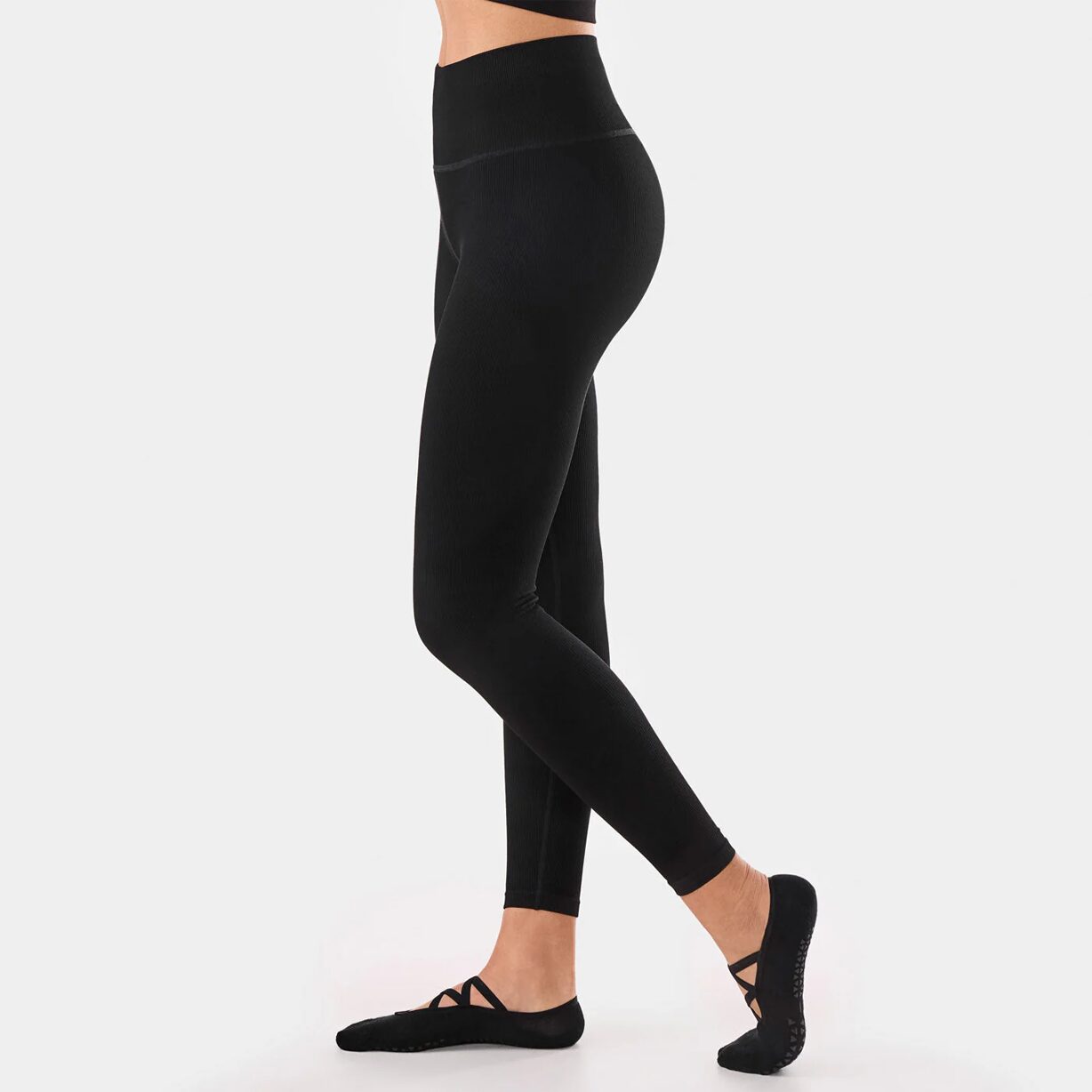 Sports Leggings Rib Seamless 7/8 Ebony - Tavi