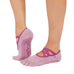 Antislip Sokken Elle met Tenen Wineberry Heather - Toesox
