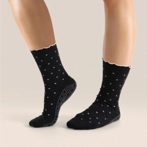 Antislip Sokken Crew Black Ruffle - MoveActive