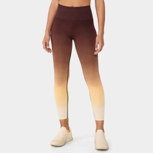 Sportleggings, nahtlos, gerippt, 7/8, Farbverlauf – Tavi
