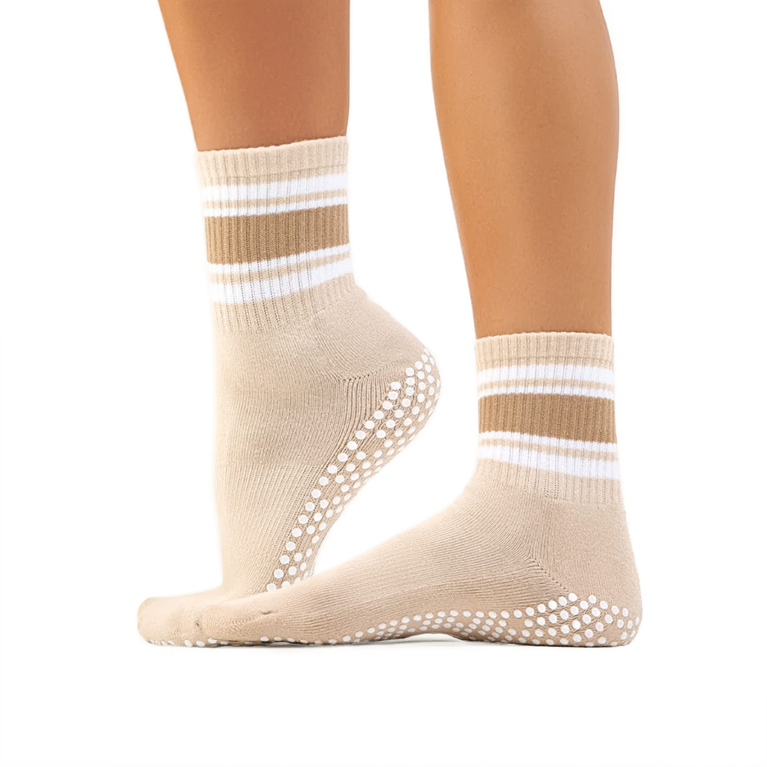 Antislip Sokken Crew - Nude Stripe MoveActive Antislip Sokken Crew Nude Stripe - MoveActive