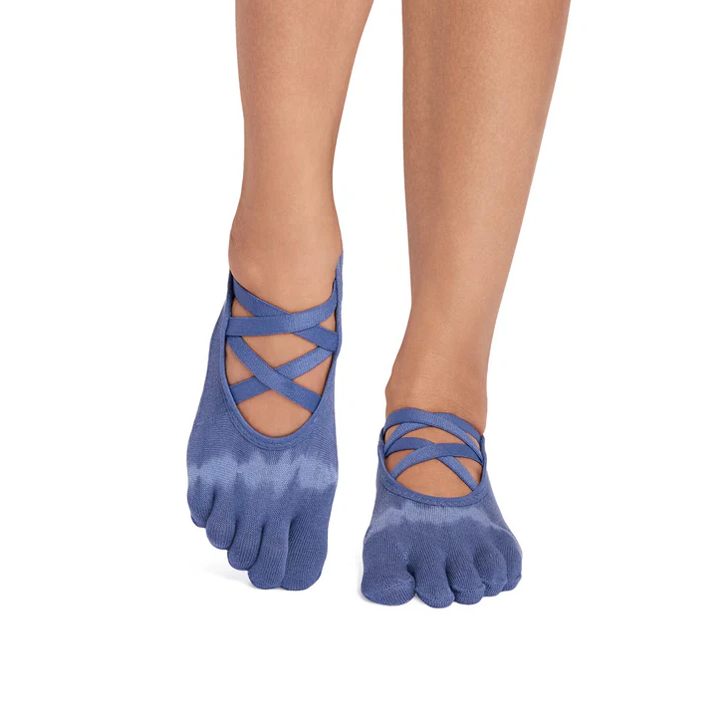 Antislip Sokken met Tenen Elle Ultra Fine Knit Soft Blue Tie Dye - ToeSox Antislip Sokken met Tenen Elle Ultra Fine Knit Soft Blue Tie Dye - ToeSox