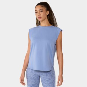 Sportshirt mit kurzen Ärmeln und Rundhalsausschnitt, Serene Blue – Tavi