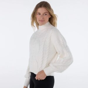 Alternative view of Hi Low Cable Sweater Coconut - Tavi