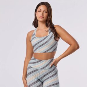 Seamless Ribbed Sports Bra Mirage Stripe – Tavi