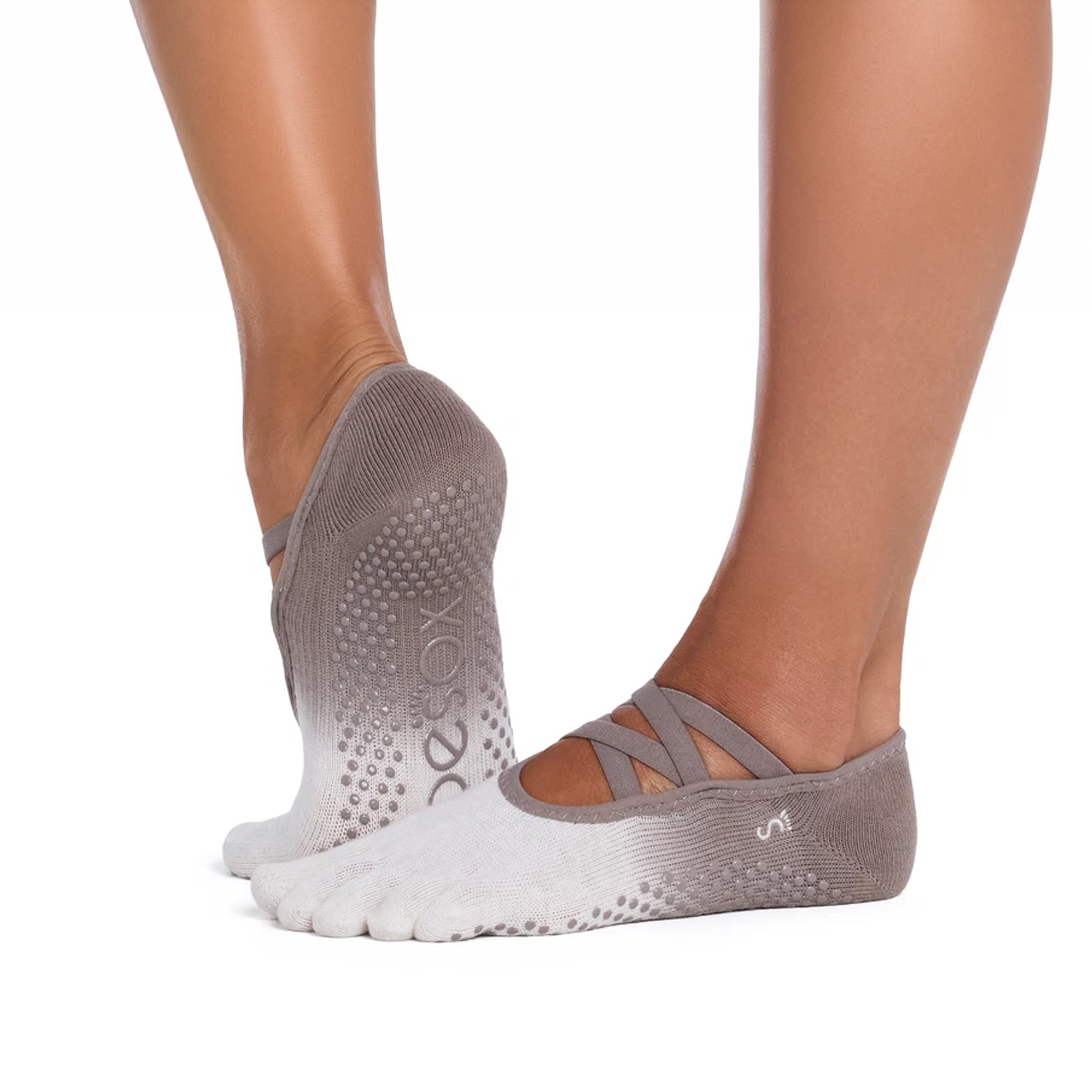 Antislip Sokken met Tenen Elle Pebble Ombre - Toesox Antislip Sokken met Tenen Elle Pebble Ombre - Toesox