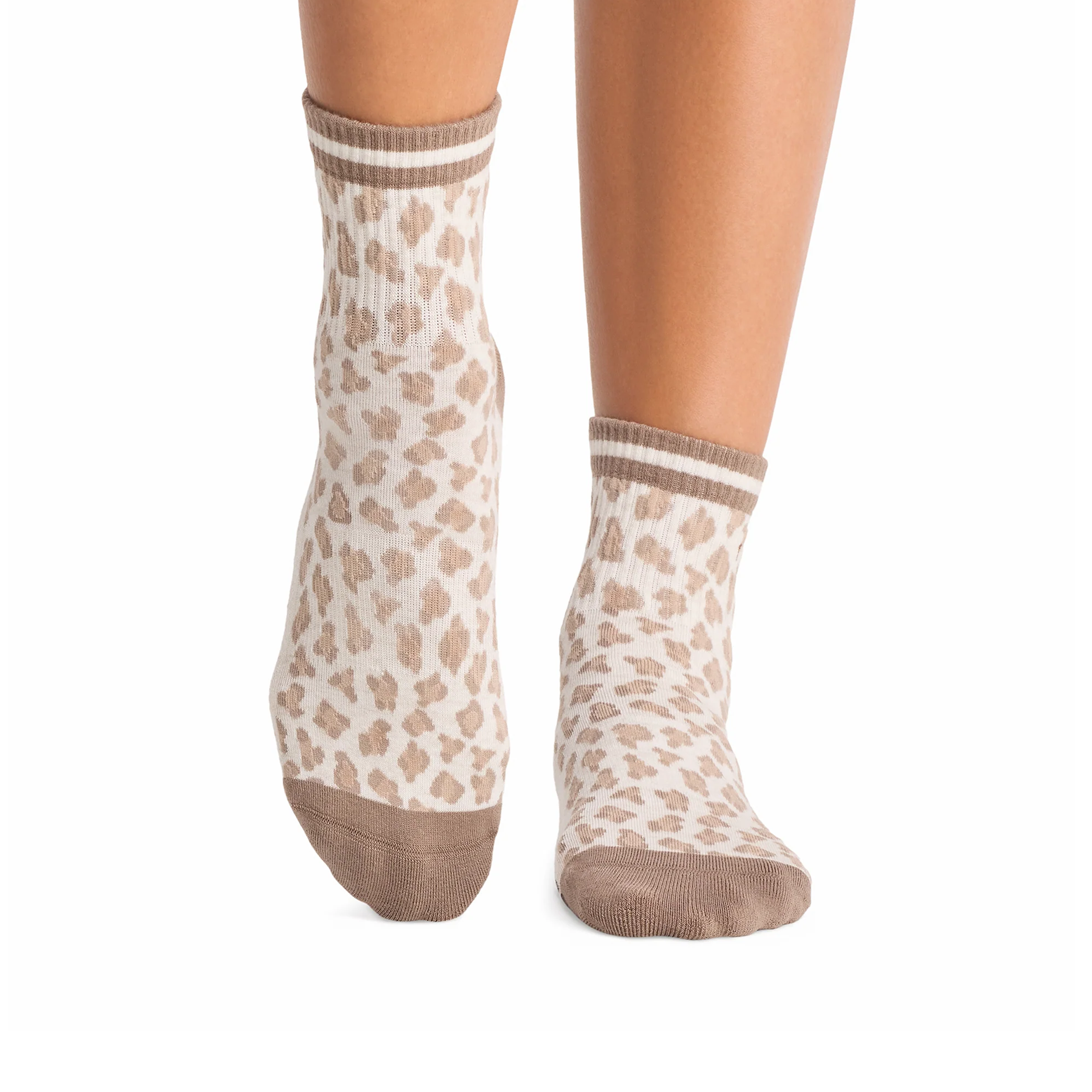 Antislip Sokken Aria Leopard Sand Tavi Antislip Sokken Aria Leopard Sand - Tavi
