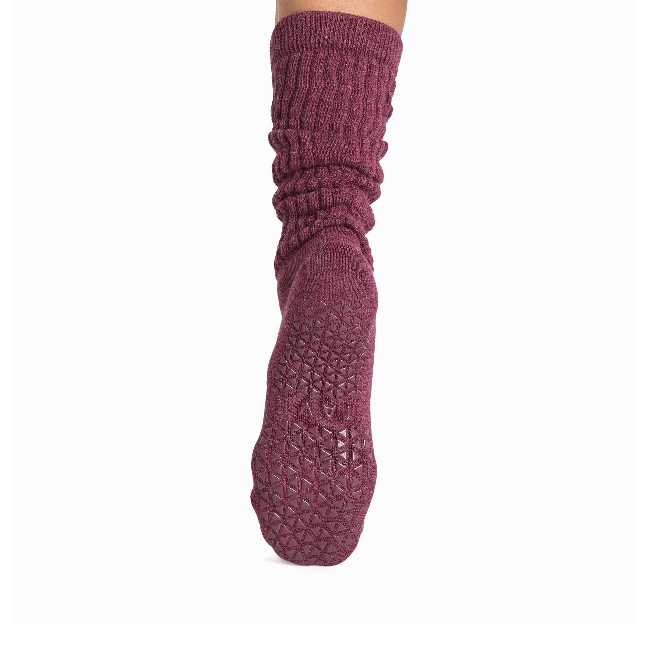 Chaussettes Anti-slip Stacy Bordeaux Mélange - Tavi - Image 3