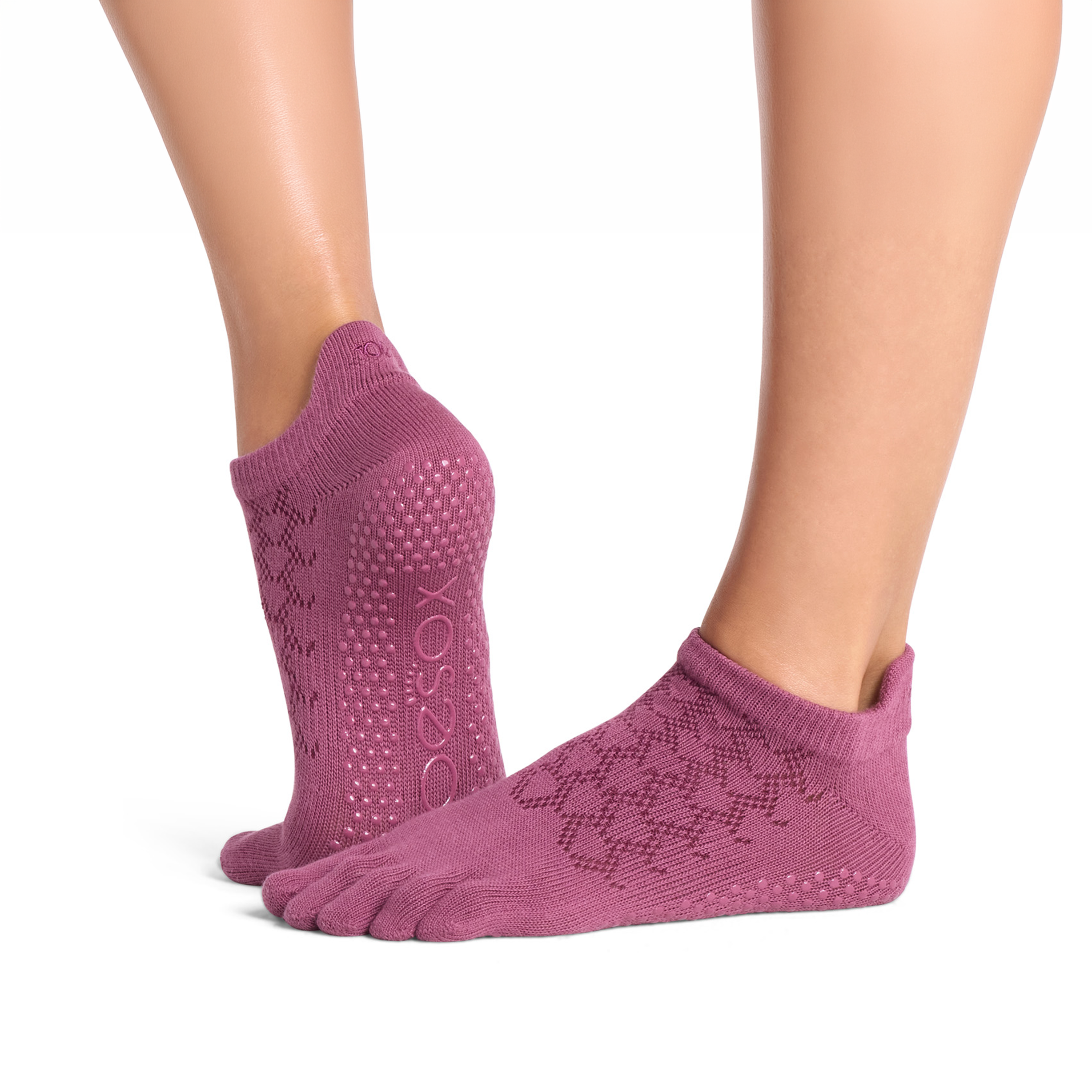 Anti-slip Toe Socks Low Rise Bordeaux - Toesox - Image 1