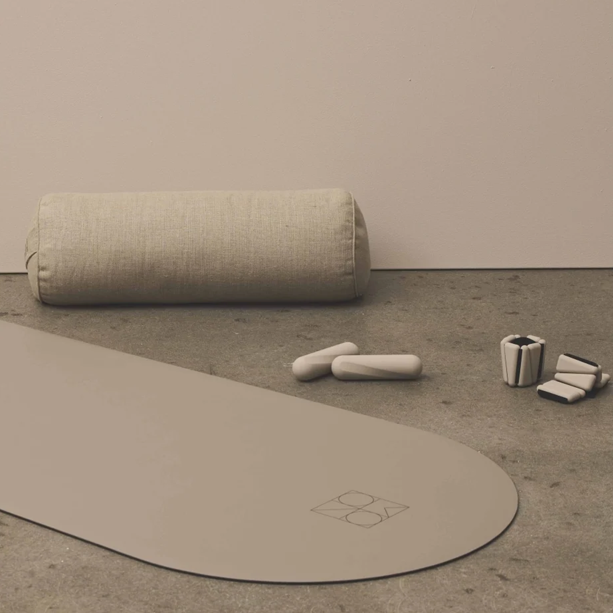 Halve Maan Yoga Mat - Moonchild - Licht Bruin