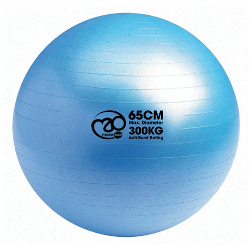 swiss ball kopen voor oefeningen billen en buik 65 cm, 300 kg blauw