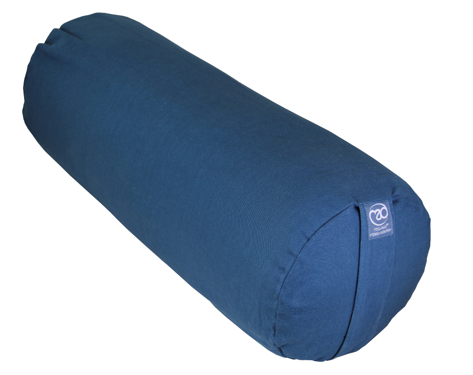 Bolster kussen voor yoga blauw van organisch katoen direct leverbaar