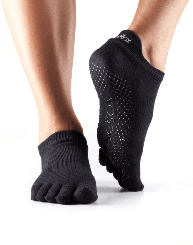 yoga sokken antislip kopen van het merk ToeSox enkelsokken zwart maat s, m, l